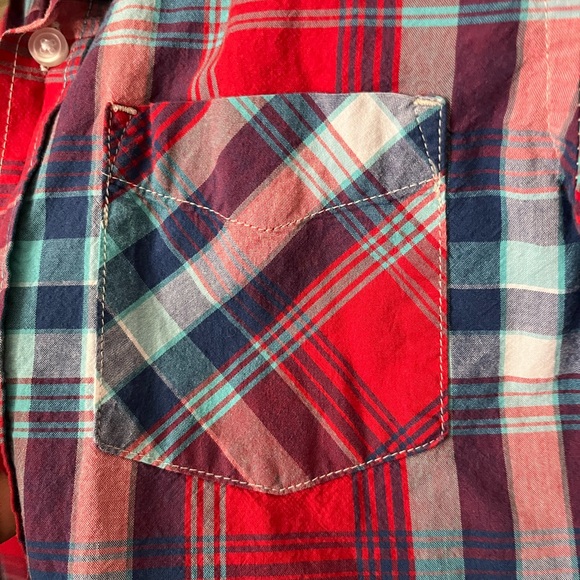 Children’s Place Boy Plaid Button-down, long sleeved shirt, EUC, Size 10/12 - Picture 3 of 8